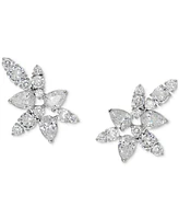 Eliot Danori Rhodium-Plated Cubic Zirconia Cluster Stud Earrings, Created for Macy's