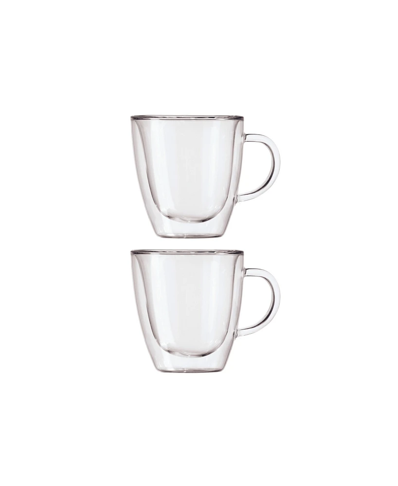 Oggi Set of 2, 3 oz Double Wall Glass Espresso Cups