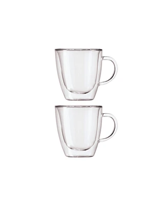 Oggi Set of 2, 3 oz Double Wall Glass Espresso Cups