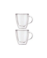 Oggi Set of 2, 3 oz Double Wall Glass Espresso Cups