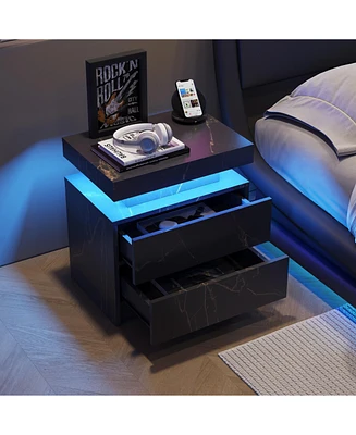 Simplie Fun Stunning Led Side Table Modern Decor for Any Room