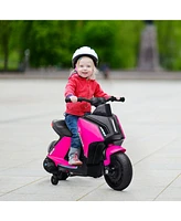 Aosom Kids Ride-On Motorcycle Bike Toy Scooter Vehicle w/ 6V Rechargable Battery, Pink