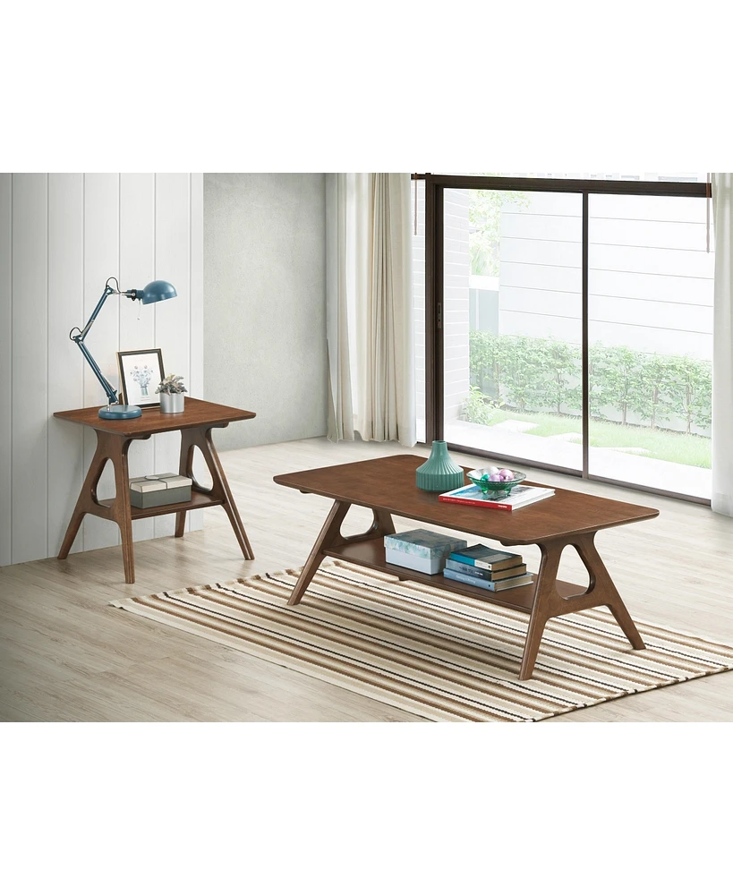 Streamdale Furniture Arona Mid-Century Modern Wood 3 Piece Coffee Table Set