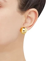 Polished Half Bead Stud Earrings in 14k Gold