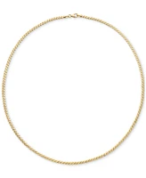 Polished Serpentine Link 18" Chain Necklace in 14k Gold