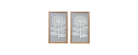 Slickblue Framed Paper Mache Flower Wall Art (Set of 2)