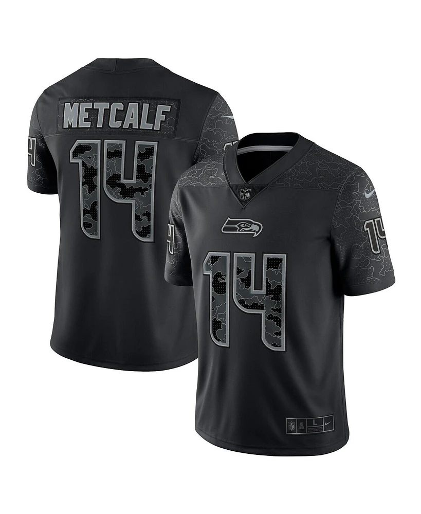 Nike Men's Dk Metcalf Black Seattle Seahawks Rflctv Limited Jersey