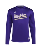 Adidas Men's Purple Washington Huskies Reverse Retro Baseball Script Pullover Sweatshirt