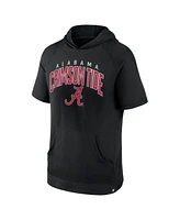 Fanatics Men's Black Alabama Crimson Tide Double Arch Raglan Short Sleeve Hoodie T-Shirt