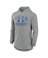 Nike Men's Heather Gray Duke Blue Devils Blitz Hoodie Long Sleeve T-Shirt