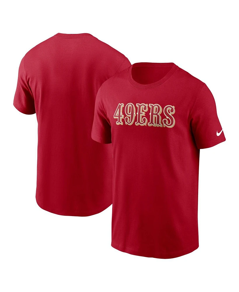 Nike Men's Scarlet San Francisco 49ers Primetime Wordmark Essential T-Shirt