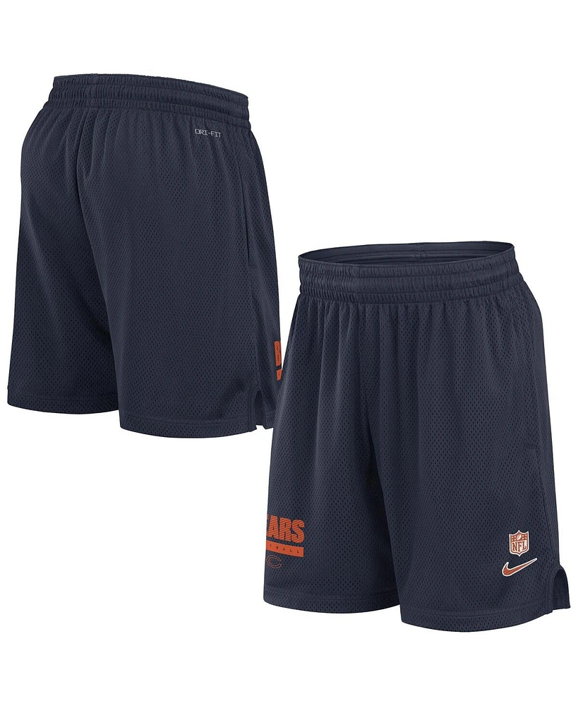 Nike Men's Navy Chicago Bears 2024 Sideline Performance Mesh Shorts