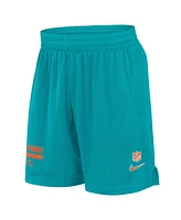 Nike Men's Aqua Miami Dolphins 2024 Sideline Performance Mesh Shorts