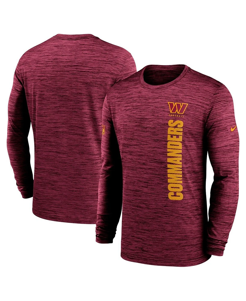 Nike Men's Burgundy Washington Commanders 2024 Sideline Velocity Performance Long Sleeve T-Shirt