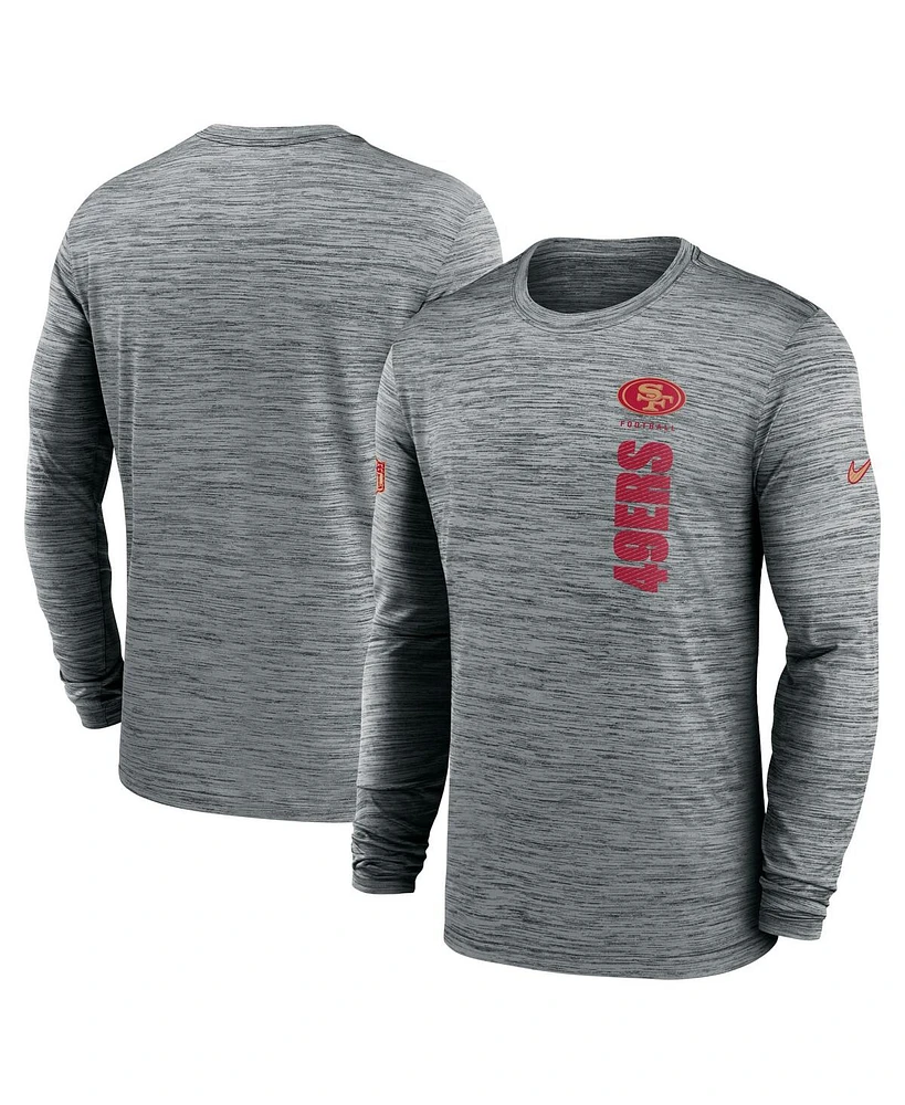 Nike Men's Gray San Francisco 49ers 2024 Sideline Velocity Performance Long Sleeve T-Shirt