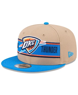 New Era Men's Tan/Blue Oklahoma City Thunder 2024 Nba Draft 9FIFTY Snapback Hat