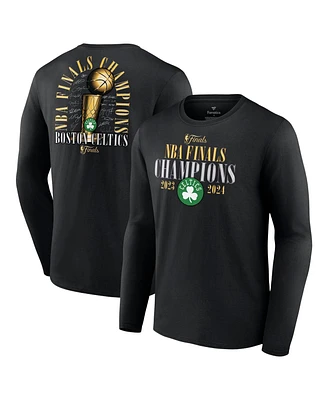 Fanatics Men's Black Boston Celtics 2024 Nba Finals Champions Fade Away Jumper Roster Signature Long Sleeve T-Shirt