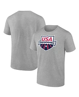 Fanatics Men's Heather Gray Usa Swimming Primary Logo T-Shirt