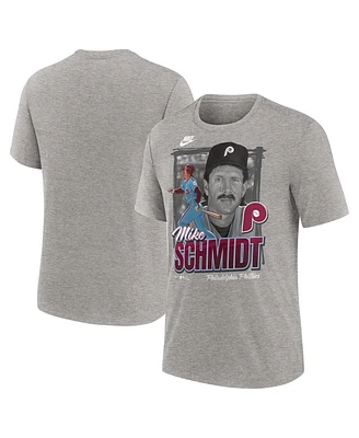 Nike Men's Mike Schmidt Heather Gray Philadelphia Phillies Cooperstown Collection Player Local T-Shirt