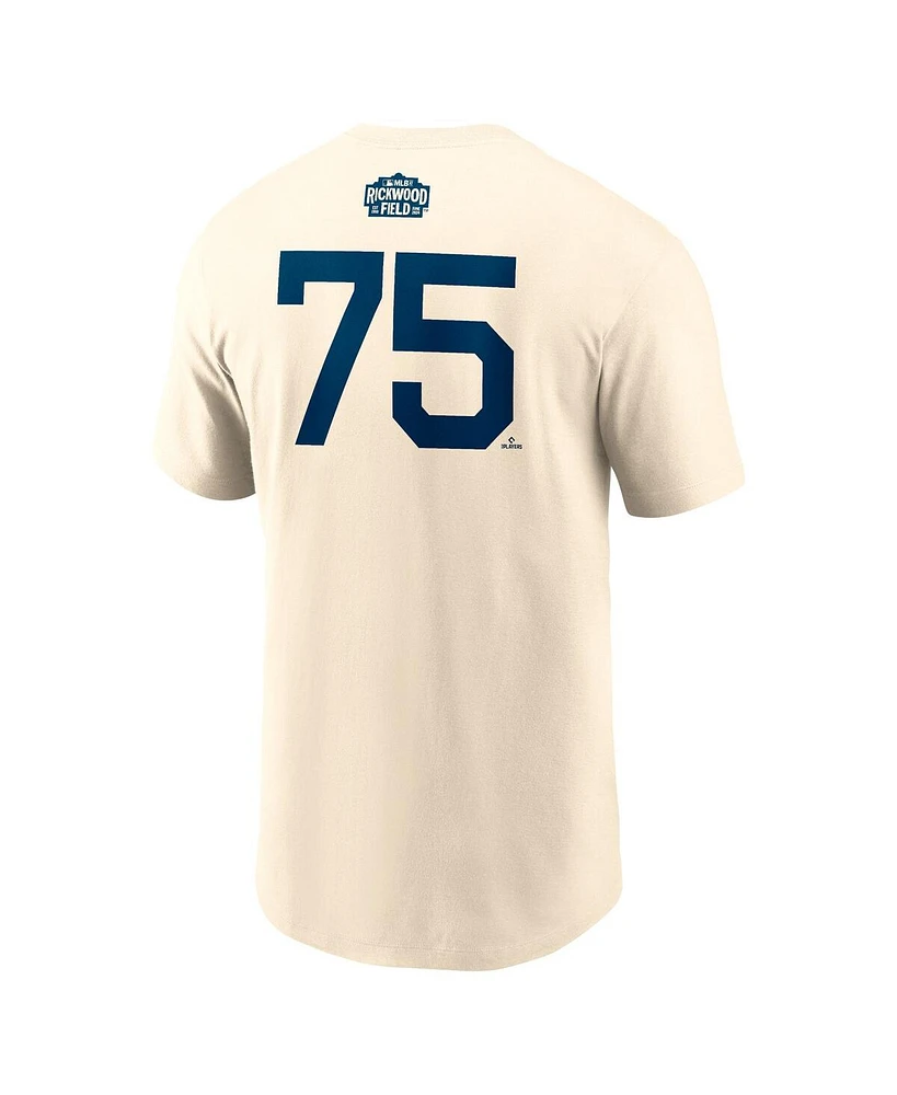 Nike Men's Camilo Doval Cream San Francisco Giants 2024 Rickwood Classic Fuse Name Number T-Shirt