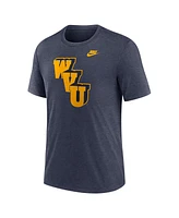 Nike Men's Heather Navy West Virginia Mountaineers Blitz Evergreen Legacy Primary Tri-Blend T-Shirt