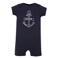 Hudson Baby Boys Cotton Bodysuits and Rompers, 8-Piece