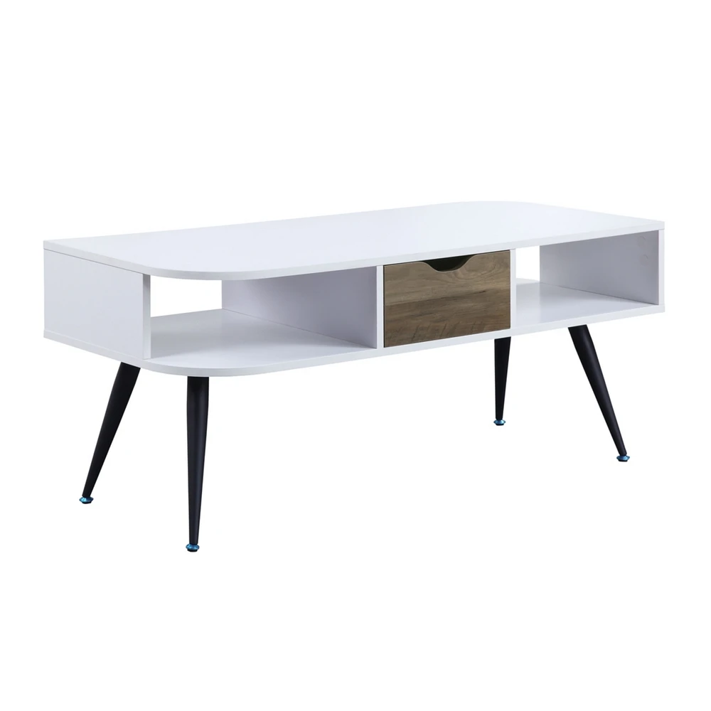 Simplie Fun Halima Coffee Table, White & Black Finish