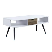 Simplie Fun Halima Coffee Table, White & Black Finish