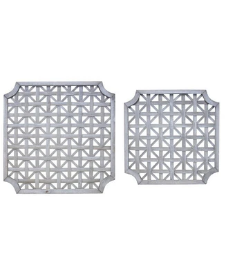 Bohemian Woven Wood Wall Hanging Set of 2, Decor for a Rustic Touch