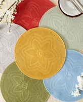 Design Imports Floral Woven Round Placemat Set of 6