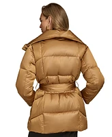 Donna Karan New York Women's Belted Wing-Collar Coat, Created for Macy's