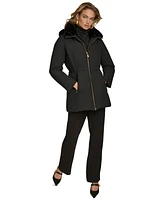 Donna Karan New York Women's Faux-Fur-Collar Short Puffer Coat