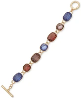 Anne Klein Gold-Tone Multicolor Stone Flex Bracelet