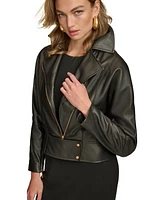 Donna Karan New York Women's Asymmetric Leather Moto Jacket