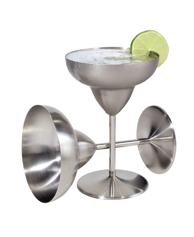 Oggi 12oz, Set of 2 Stainless Steel Margarita Glasses