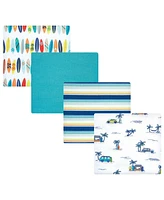 Hudson Baby Infant Boy Cotton Flannel Receiving Blankets, Surfer Dude, One Size