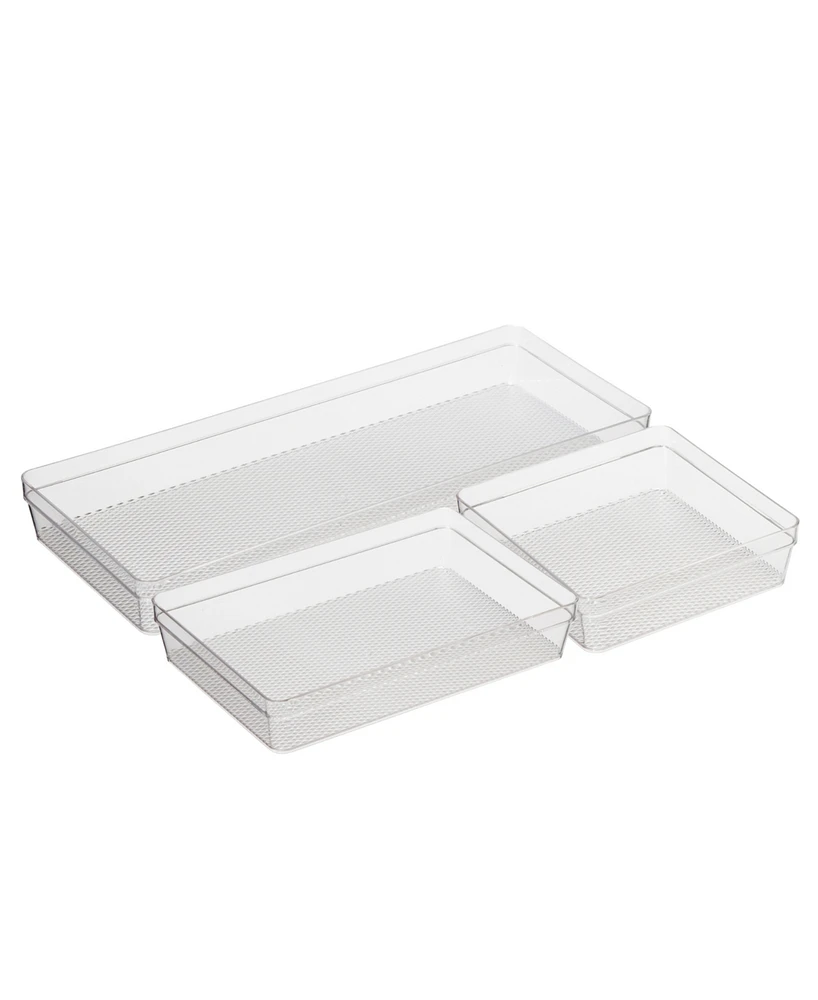 Oggi Set of 3 Clear Drawer Organizers