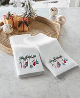 Holiday Lane Hanging Ornaments Embroidered 2-Pc. Hand Towel Set, Created for Macy's