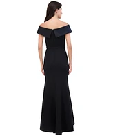 Eliza J Women's Off-The-Shoulder Crossover-Neck Gown