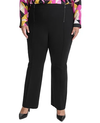 Karl Lagerfeld Paris Plus High Rise Zip Front Ponte Pants, Created for Macy's