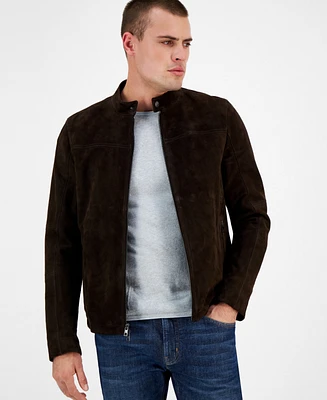 Michael Kors Men's Suede Racer Jacket, Created for Macy's