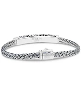 Devata Bali Filigree with Dragon Bone Oval 5mm Chain Bracelet in Sterling Silver