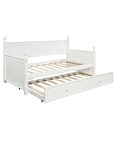 Streamdale Furniture Twin Size Wood Daybed With Twin Size Trundle