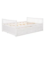 Simplie Fun Full Size Daybed With Twin Size Trundle And Drawers, Full Size