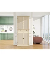 Streamdale Furniture 4 Door Cabinet With 1 Drawer, With 4 Adjustable Inner Shelves, Storage Cabinet