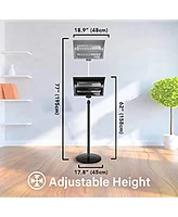 Simplie Fun Outdoor Standing Heater with Overheat Protection, 750with 1500W