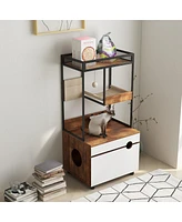 Streamdale Furniture Rustic Cat Furniture with Litter Box Enclosures