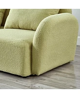 Streamdale Furniture Lazy Sofa Loveseat Teddy Fabric Light Green