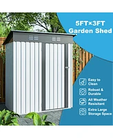 Streamdale Furniture 5x3 Ft Metal Outdoor Storage Shed with Lockable Doors