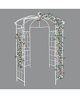 Streamdale Furniture White Birdcage Shape Wedding Pergola - 81.3" X 114.2"